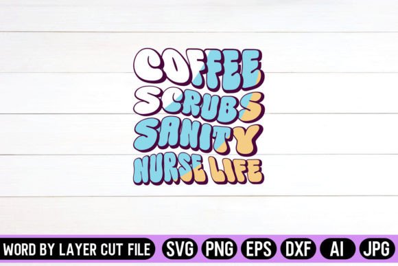 Coffee Scrubs Sanity: A Retro Nurse Embroidery