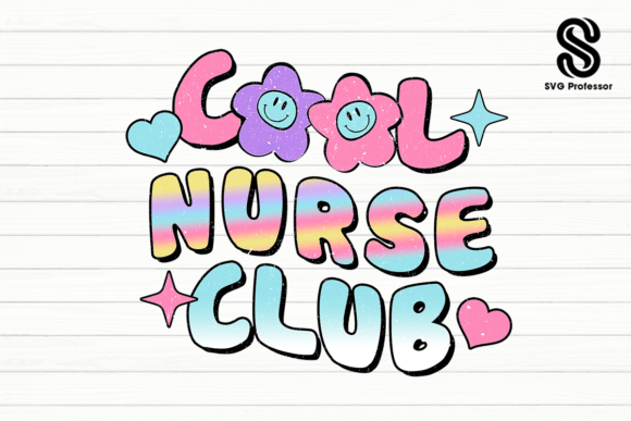 Cool Nurse Club Sublimation PNG: A Fresh Design for Embroidery