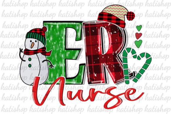 ER Nurse Christmas Xmas Png Sublimation