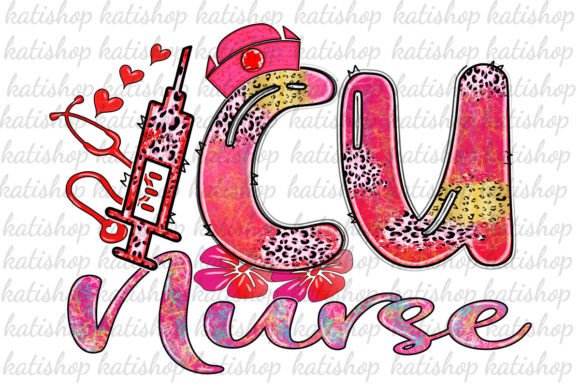 ICU Nurse Valentines Day Png for Embroidery