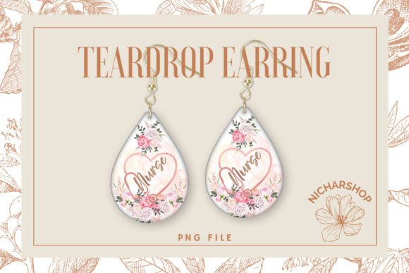 Nurse Flower Stethoscope Heart Teardrop2