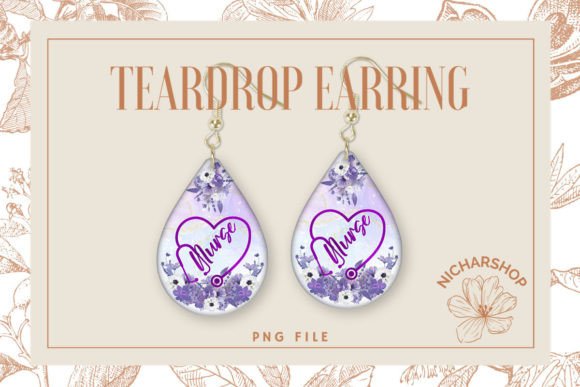 Nurse Flower Stethoscope Heart Teardrop3