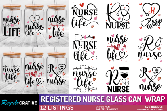 Nurse Glass Can Wrap Bundle: A Versatile Embroidery Design