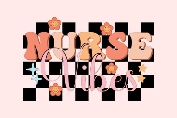 Nurse Vibes: A Retro Nurse PNG for Embroidery
