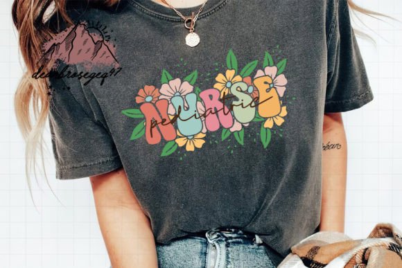Pediatric Nurse Life Flower: A Delicate Embroidery Design
