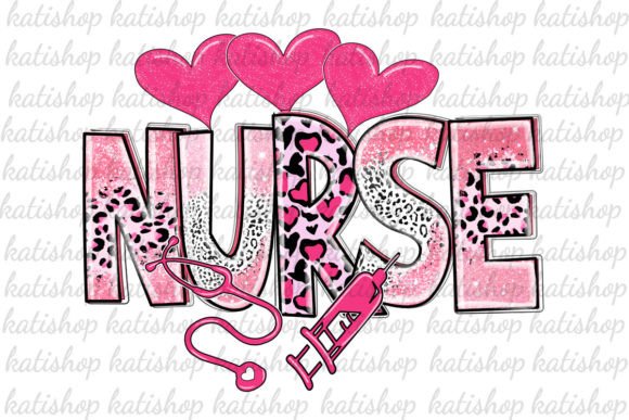 Pink Nurse Valentines Png for Embroidery
