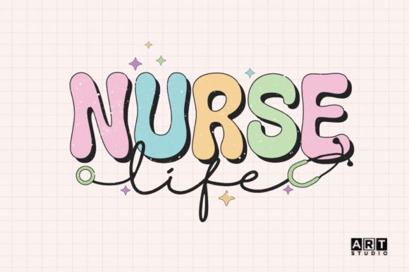 Retro Nurse Life Sublimation: A Charming Embroidery Design