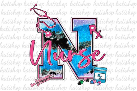 Western Nurse Glitter PNG for Sublimation